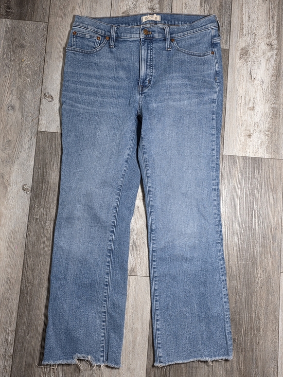 Madewell Denim - Madewell Women's Mid-rise Kick Out Mini-flare Rawhem Jeans Sz 31T